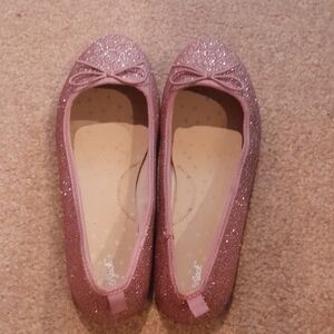 Sparkly Pink Ballet Flats with Bow Cat And Jack, Big Girls Size 5